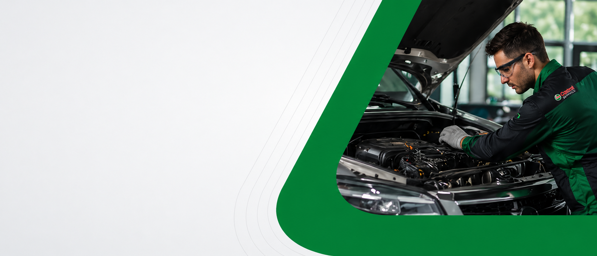Castrol service technician working on a vehicle